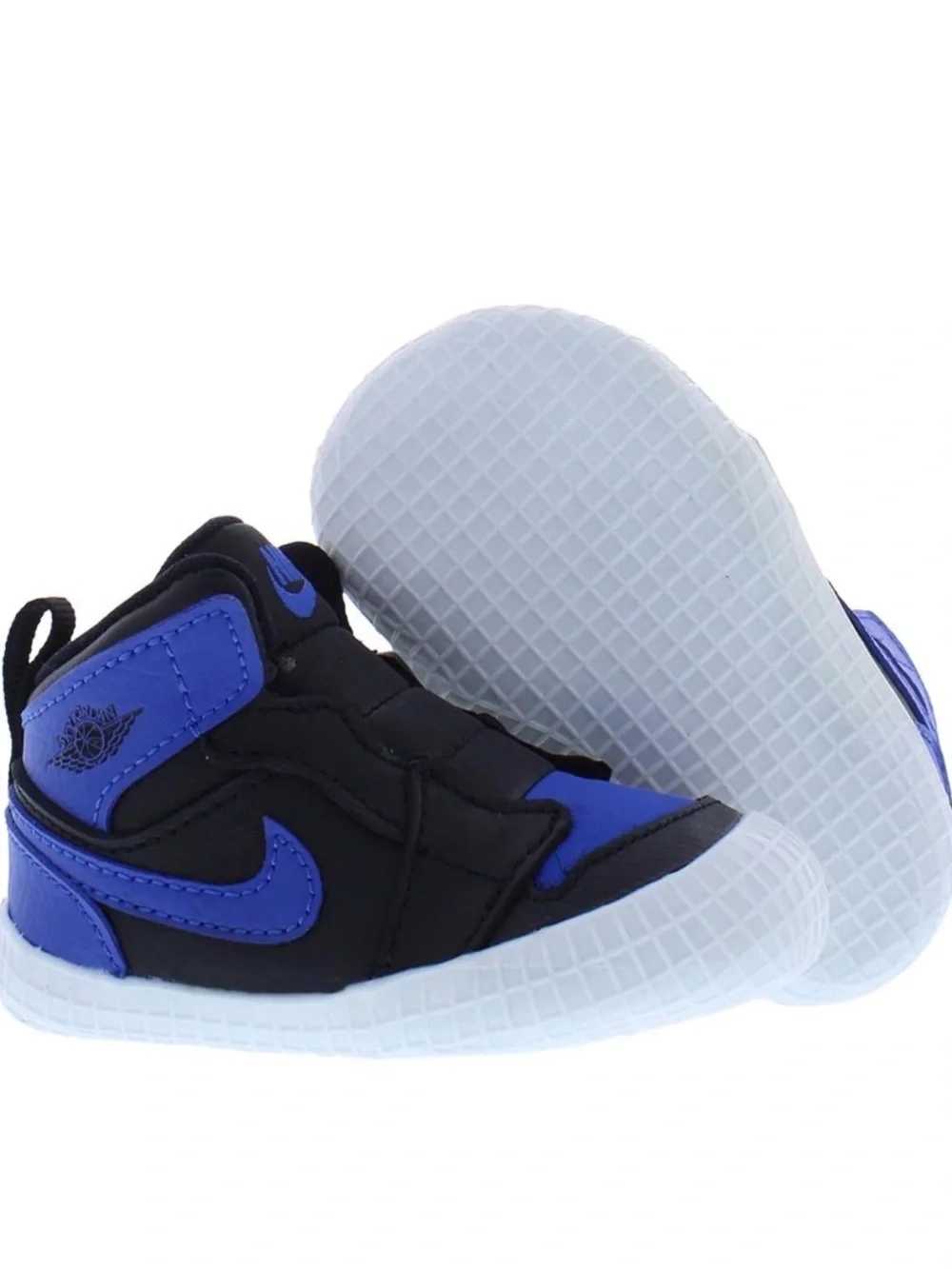 Nike Baby Blue and Black Jordan 1 Crib Shoe